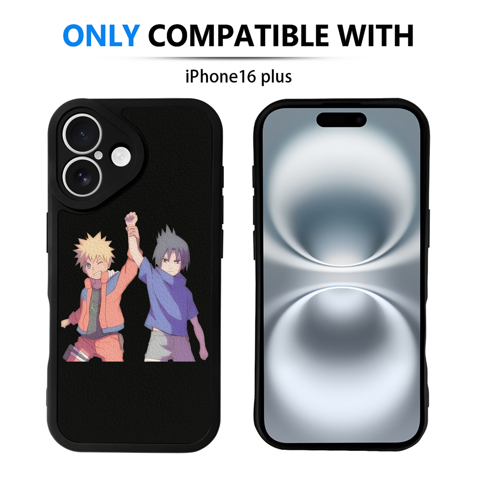 （画像用） NARUTO -ナルト- うちは サスケ Uchiha Sasuke 【iPhone 16シリーズ対応】シリコンスマホケース（レザー調） 材質：シリコン